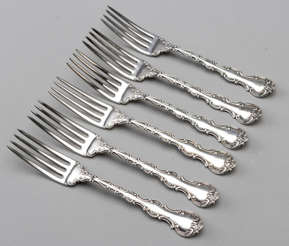 Gorham Sterling Silver Strasbourg Dessert Forks (Set of 6) - 1897